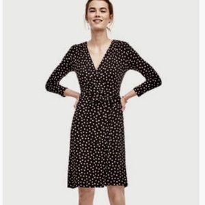 Ann Taylor Black & White Polka Dot Wrap Dress